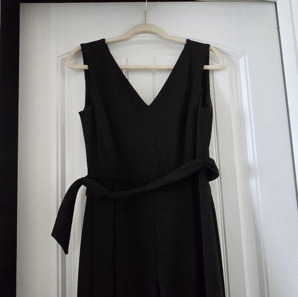Calvin Klein Black Sheath Jumper V-Neck Cap Sleeve